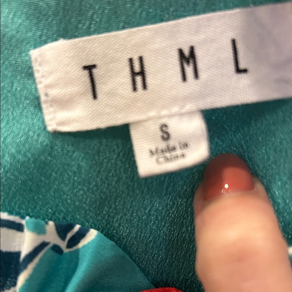 THML Women's Floral Mini Dress - Red and Green - Picture 5 of 9